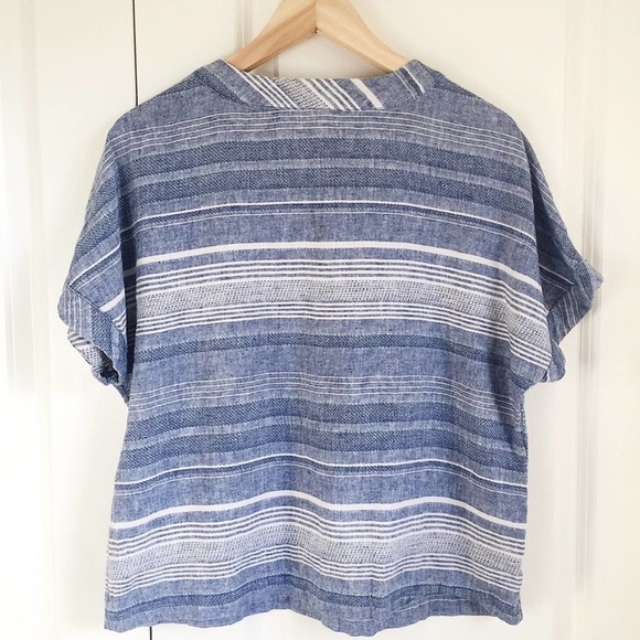 Artisan NY Striped Boxy Linen Dolman Sleeve Top Blouse M - Picture 4 of 5